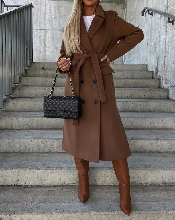 Women's Reversible Winter Coat Long Belted