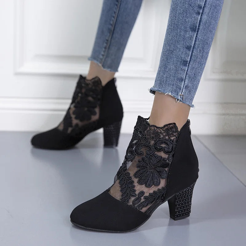 Women's Floral Print Boots