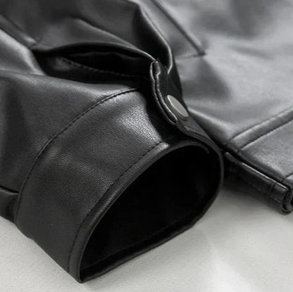 Men's Leather Bomber Jacket Oversized