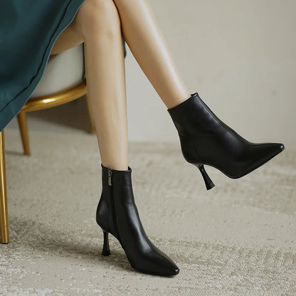 Women's Pointed Toe Ankle Boots Heel