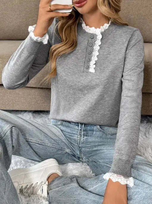 Women's Long-Sleeve Knit Sweater