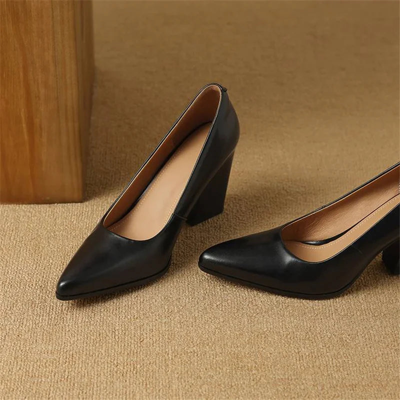 Venetia Women's Pointed Toe Block Heel Pumps