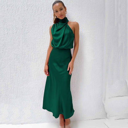 Women's Halter Neck Maxi Evening Dress