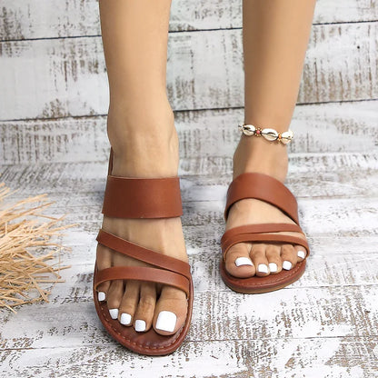 Women's Cushioned Flat Sandals Lilac