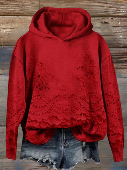 Women's Embroidered Long Sleeve Hoodie