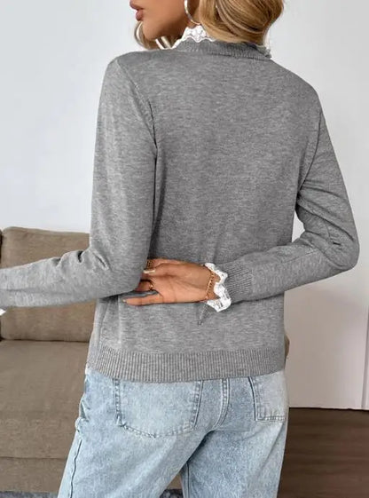 Women's Long Sleeve Sweater Button Front