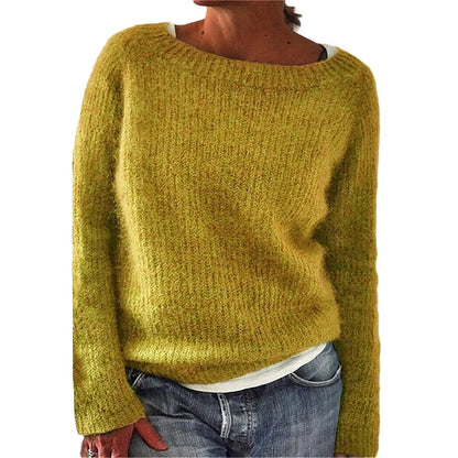Women's Cozy Knit Sweater Loose Fit Boot Neck Pullover