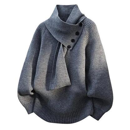 Women's Sweater Soft Scarf Neck Design