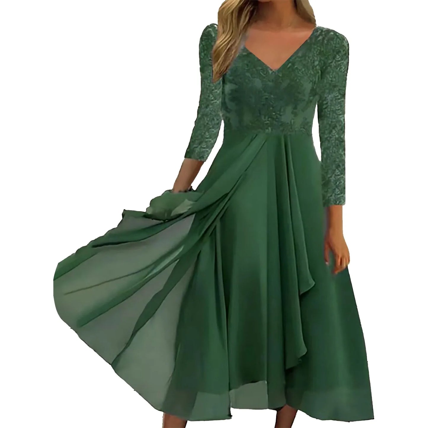 Beautiful Floral Lace Evening Gown