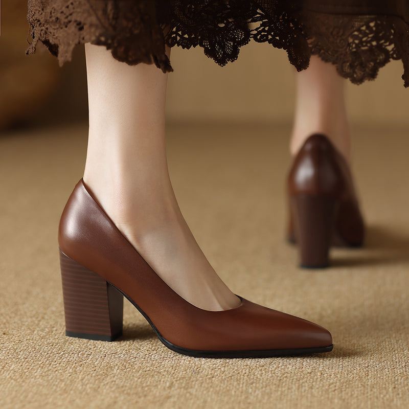 Elegant Women's High Heel Pumps Pointed Toe Office Shoes