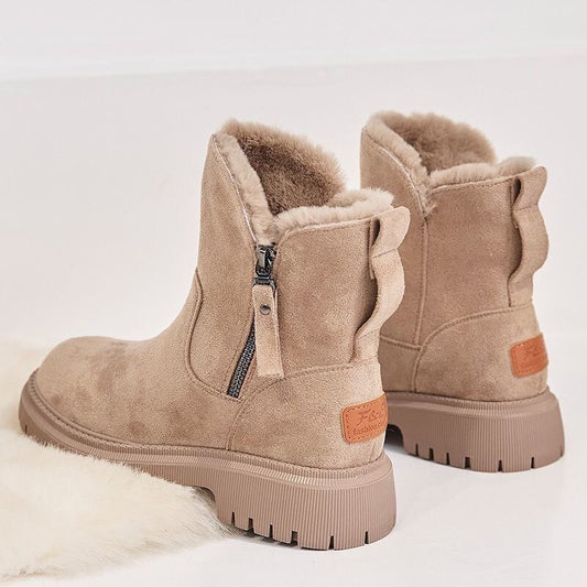 Women's Zipper Boots Round Toe - VibreMode