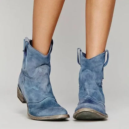 Rugged Cowboy Ankle Boots