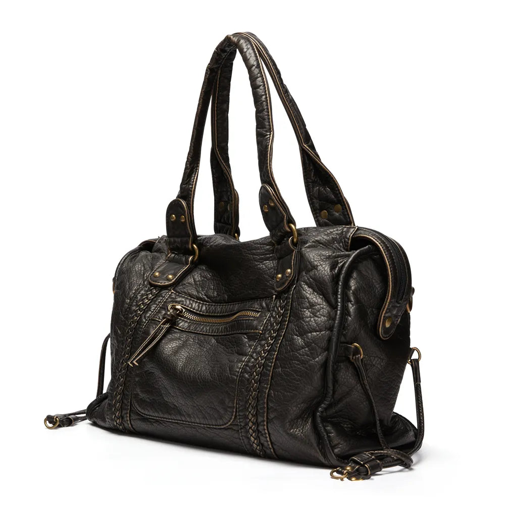 Women's Leather Carryall Bag Classic Style