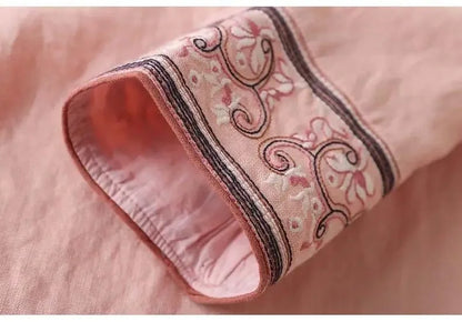 Women's Embroidered V-Neck Blouse