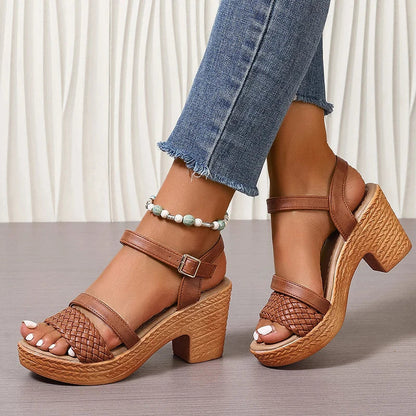 Women's Woven Platform Sandals Plum