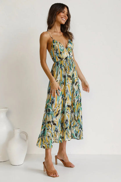 Women's Midi Dress Spaghetti Straps