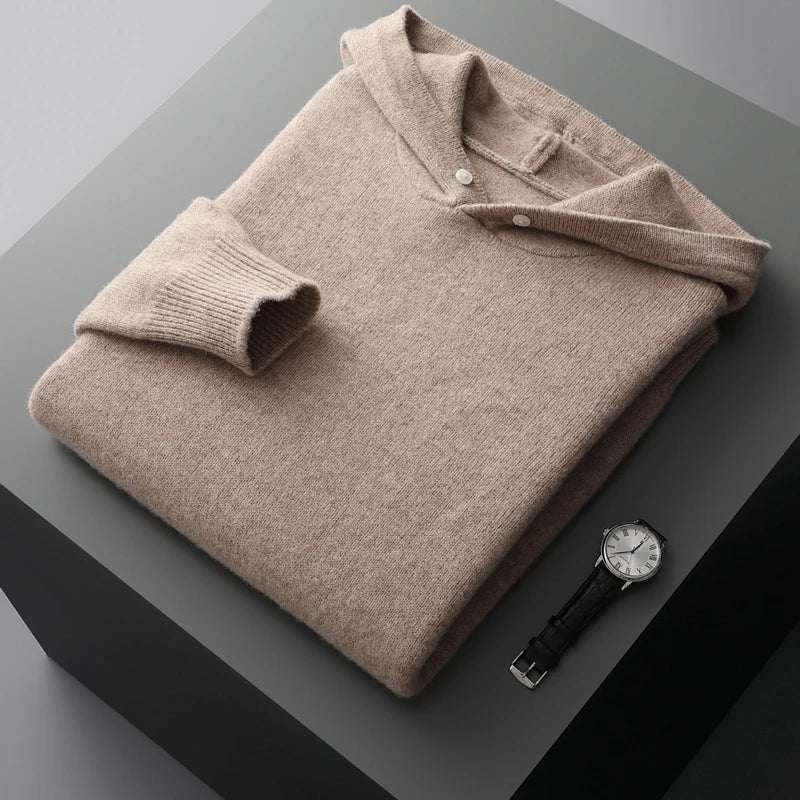 Luxury Pure Cashmere Hooded Sweater