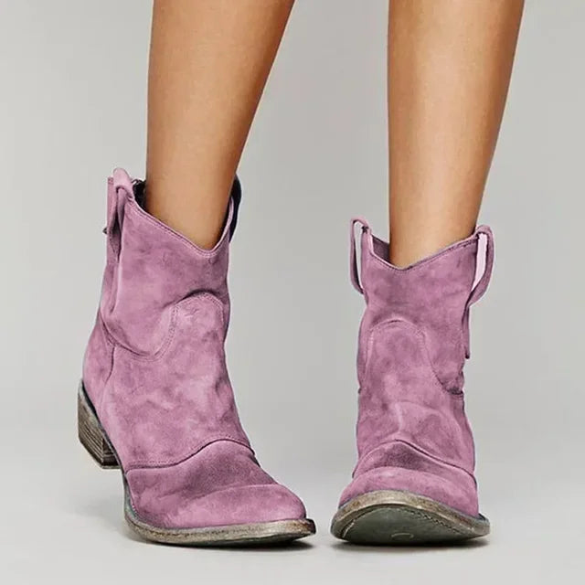 Rugged Cowboy Ankle Boots