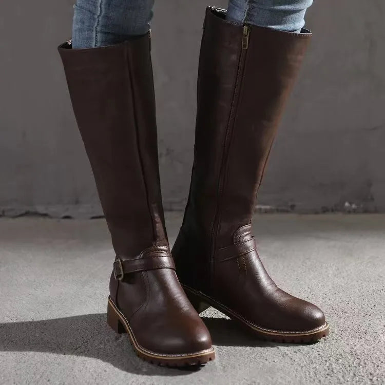 Ladies High Heel Long Zip Boots