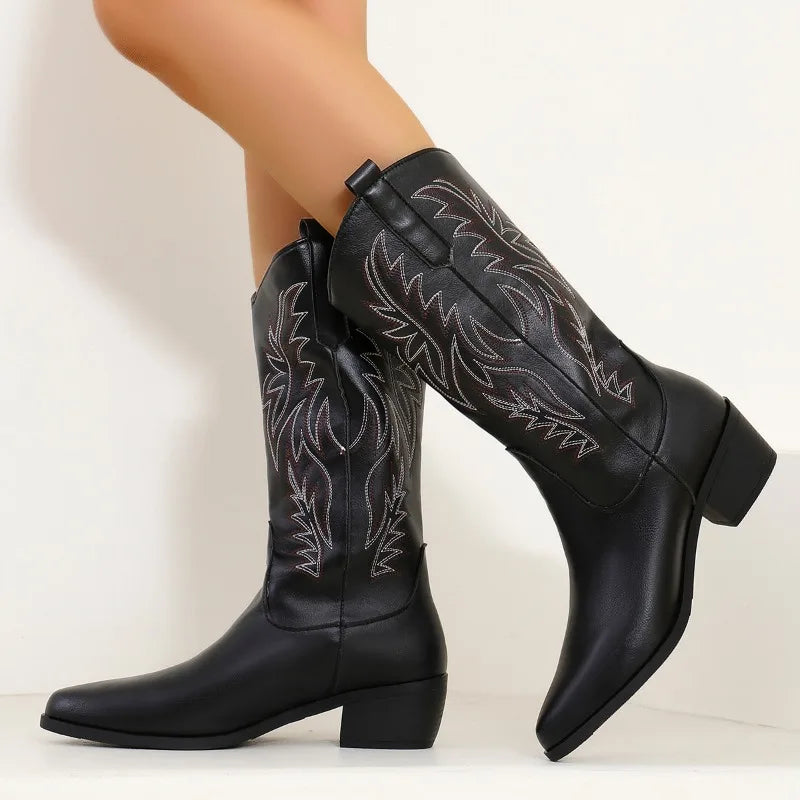 Ladies' Country Embroidered Ankle Boots
