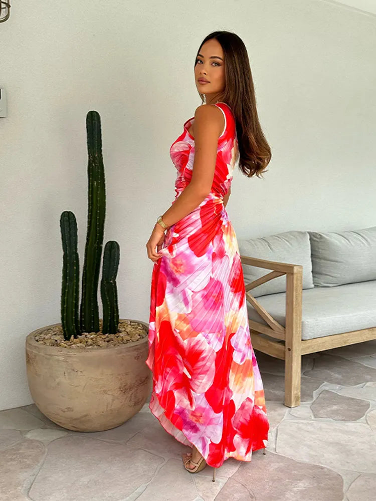 Flowy Ruffled Long Party Dress