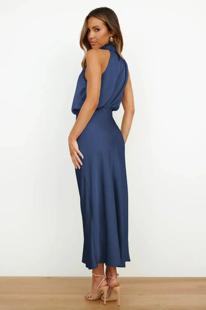 Women's Halter Neck Maxi Evening Dress