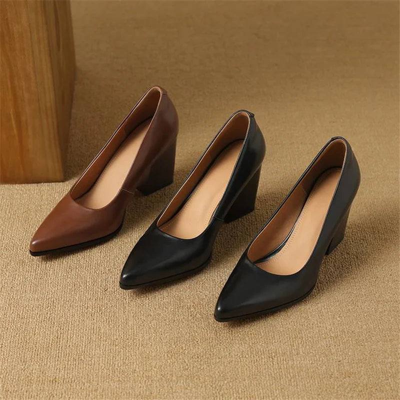 Venetia Women's Pointed Toe Block Heel Pumps