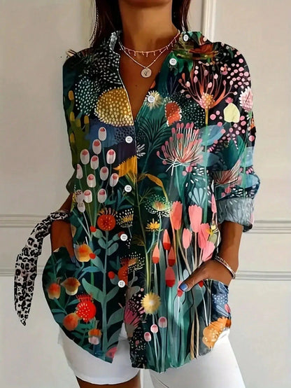 Women's Abstract Floral Print Blouse
