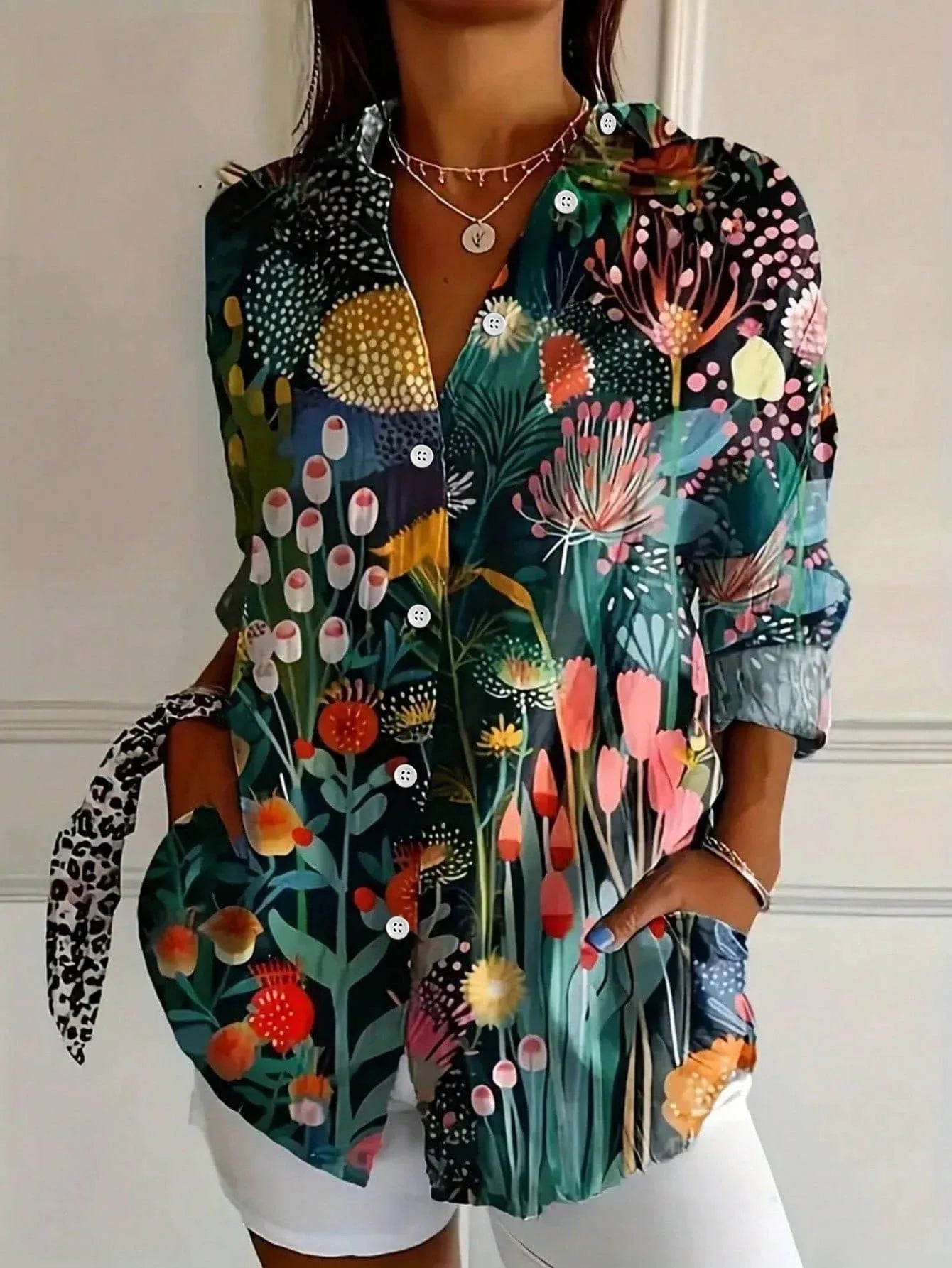 Women's Colorful Blouse Playful Print