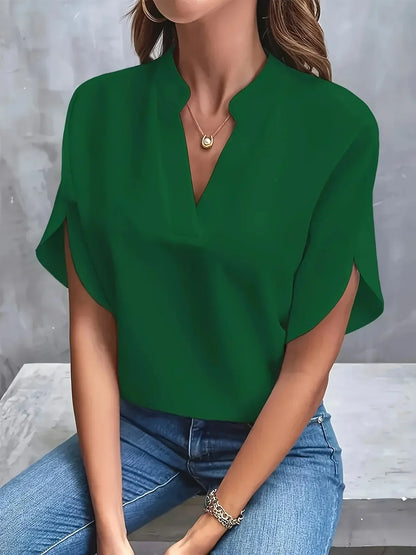 Women's Tailored V-Neck Blouse