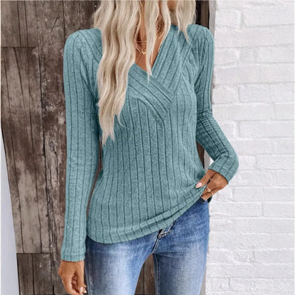Elegant Women's Sunken Stripe Sweater - VibreMode
