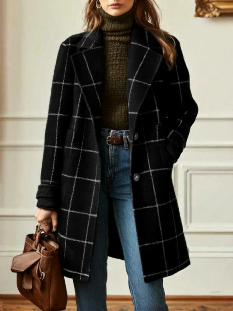Women's Wool Plaid Coat