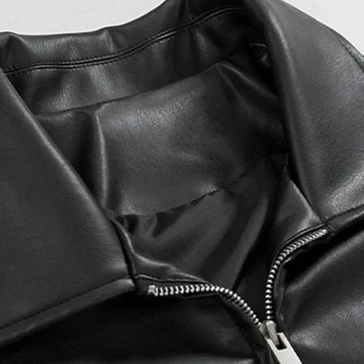 Men's Leather Bomber Jacket Oversized
