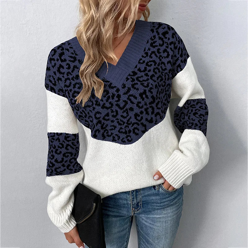 Women's V Neck Sweater Patterned