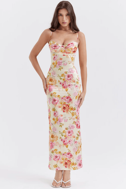 Elegant Ladies Floral Summer Party Dress - VibreMode