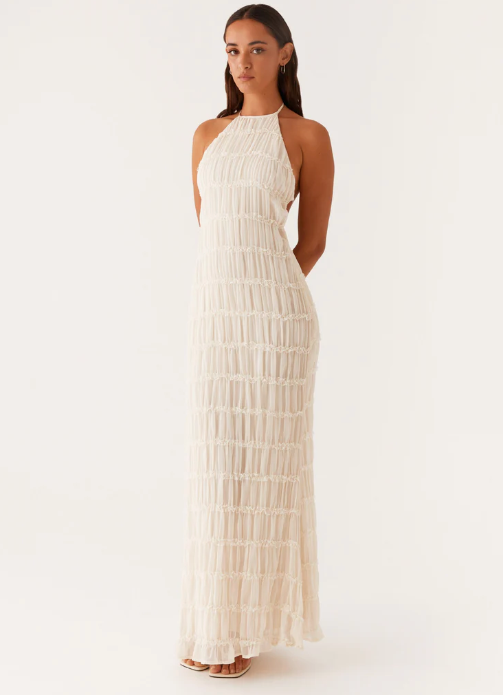 Women's Fitted Halter Maxi Dress - VibreMode