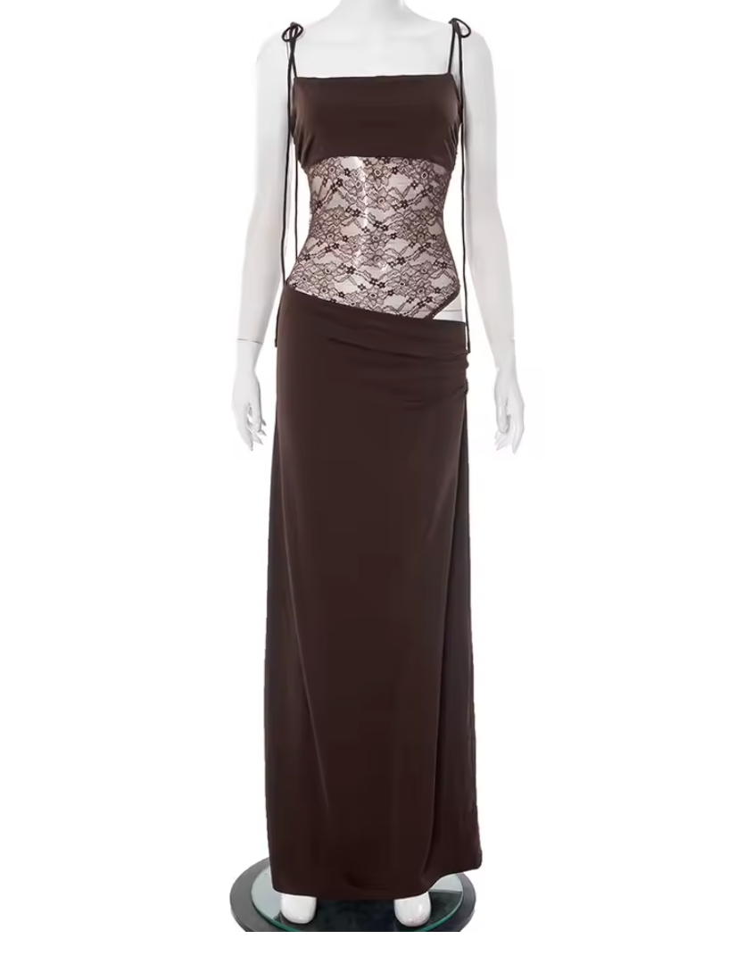 Women's Lace Detail Long Dress
