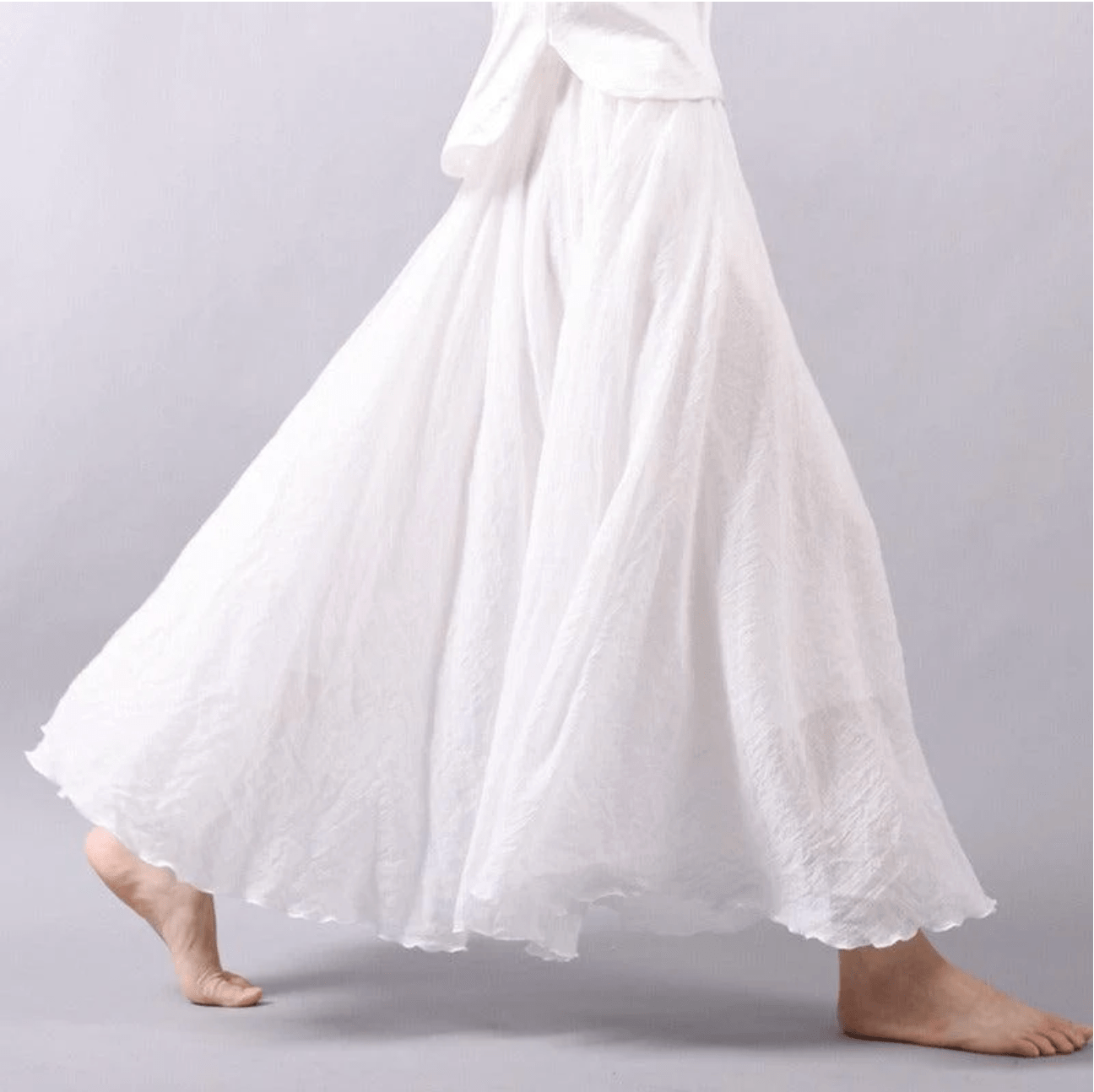 Linen Maxi Skirt Bohemian Style