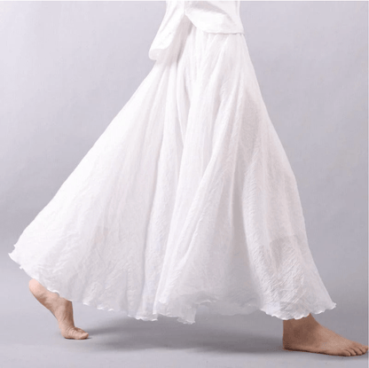 Linen Maxi Skirt Bohemian Style