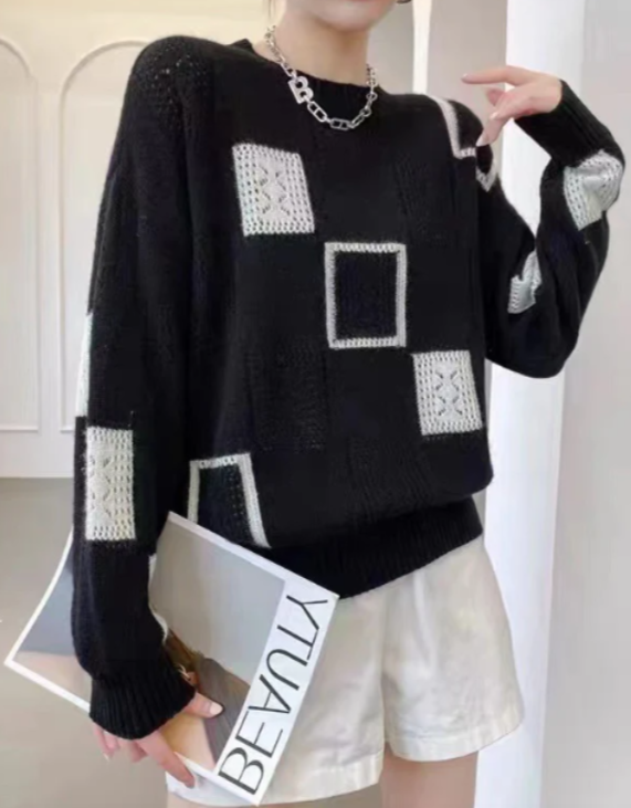 Women's Patchwork Knit Sweater