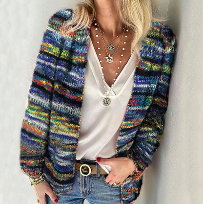Women's Multicolor Long Sleeve Cardigan