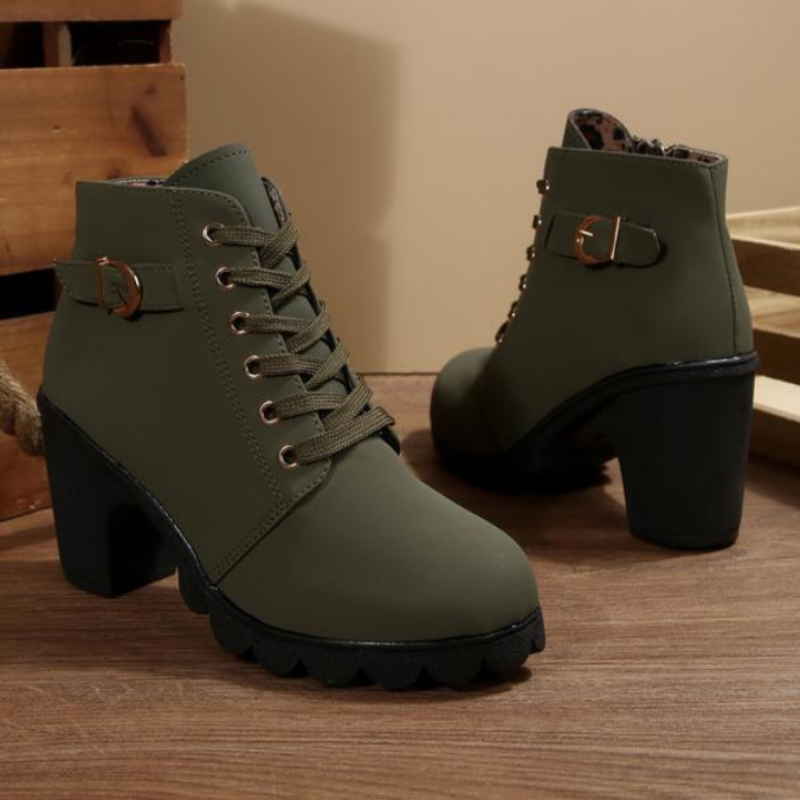 Women's Lace-Up Ankle Boots Chunky