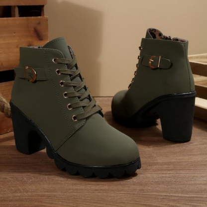 Women's Lace-Up Ankle Boots Chunky