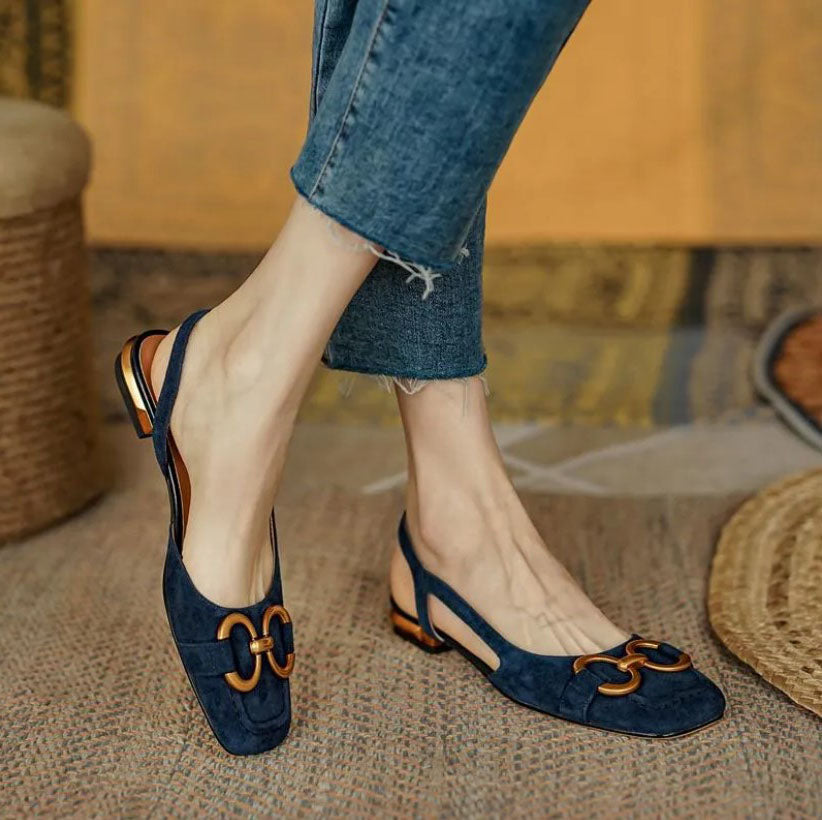Women's Square Toe Slingback Flats - VibreMode