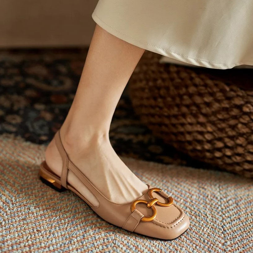 Women's Square Toe Slingback Flats