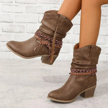 Women's Block Heel Cowboy Boots