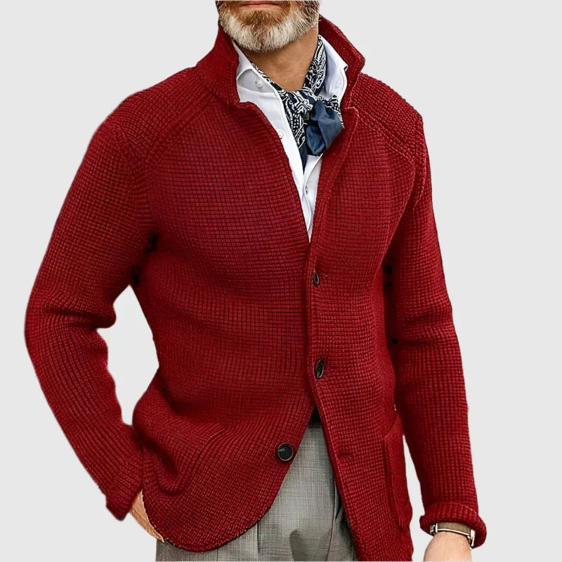 Men's Button Front Cardigan Stand Collar