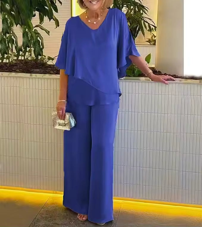 Women's Two Piece Set V-Neck Structured Waistband - VibreMode
