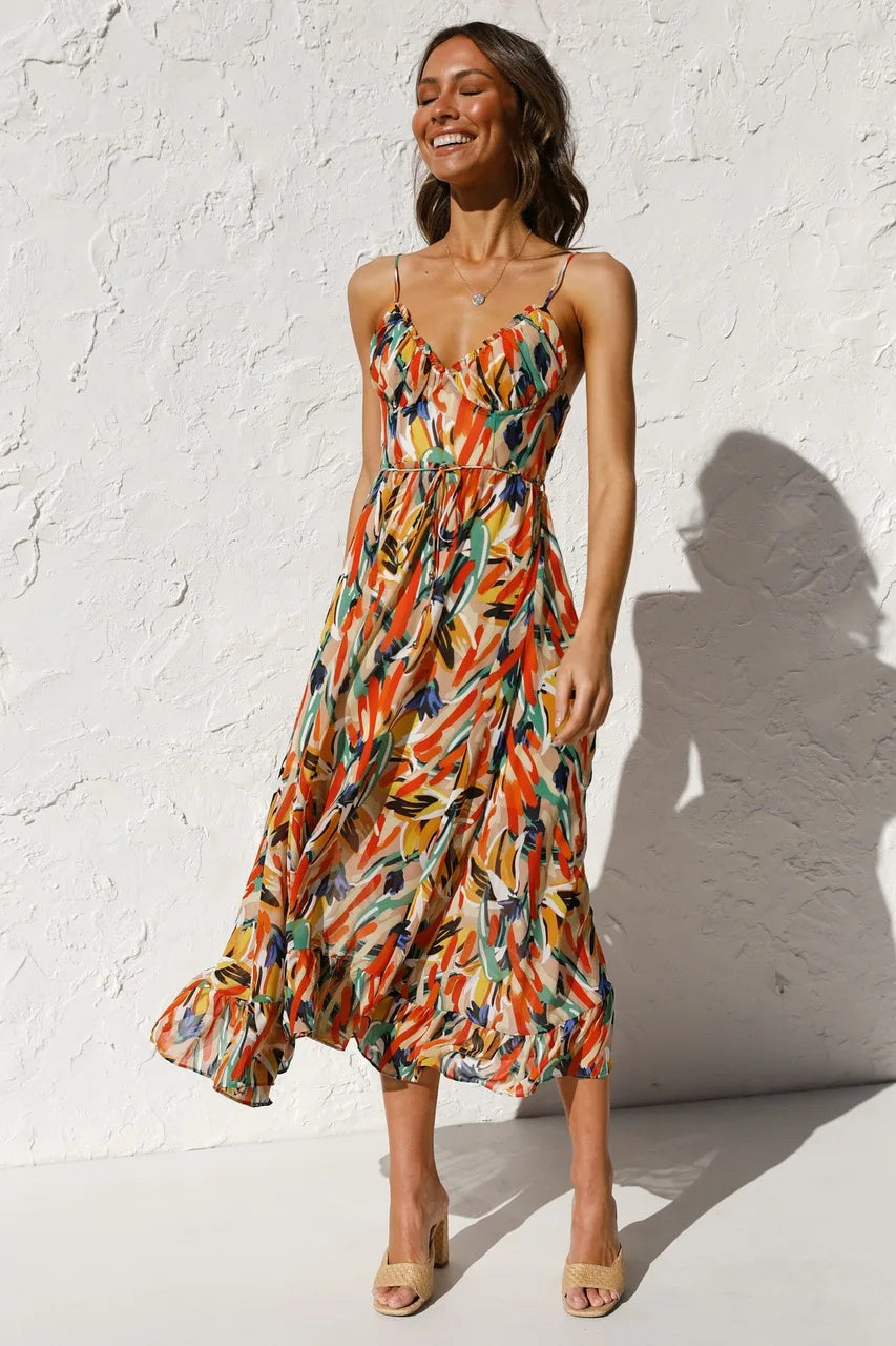 Women's Strappy Midi Dress - VibreMode