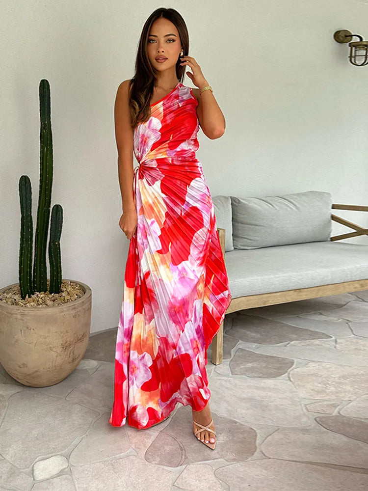 Flowy Ruffled Long Party Dress